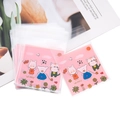 Bolsas transparentes con tarjetas de animales rosa para empaque de joyas, pack de 100 - 7*7+3 / Paquete de 100 / Tres Animalitos