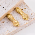 Gepolijste gouden Figa-handvuistjes met versierde manchetten voor DIY-sieraden - Vuist - Goudkleurig