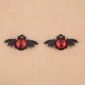 Dark gothic bat wing eye pendants in black and red alloy for DIY jewelry making - Red & Black