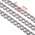 Silberne Aluminium Gliederkette mit 10mm Außendurchmesser für DIY Schmuckherstellung - 1.6*7*10mm / Silber / 0,5 Meter/Packung