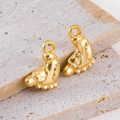 Gouden CCB-bedeltjes in de vorm van laarzen met getextureerde zolen voor DIY - Voetafdruk - Goudkleurig