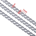 Silberne 1mm Aluminium O-Kette für DIY-Schmuck mit 7mm breiten Gliedern - 1.2*4.3*7.3mm / Silber / 0,5 Meter/Packung