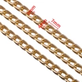 Flache O-förmige Gold-Aluminiumkette für DIY-Schmuck mit 1x4x7mm Gliedern und Politur - 1.2*4.3*7.3mm / Gold / 0,5 Meter/Packung