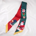 Kerst zijden haarband met kerstman en gemberkoekpoppetje op een witte stoffen achtergrond - Kerstcarnaval Groen