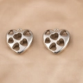 Ciondoli a cuore vuoti in argento lucido per collane fai-da-te e orecchini - Stile Multi-Cuore Cavo / 10 Pezzi/Confezione (36.5x37.6mm) / Argento