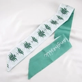 Groene zijden sjaal met lelietje-van-dalen print en dubbelzijdig botanisch design - Lelietje-van-dalen Wit