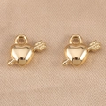 Ciondoli a cuore di Cupido dorati con freccia per creazione di collane e orecchini fai da te - Stile Freccia di Cupido / 100 Pezzi/Confezione (18.2x14mm) / Oro
