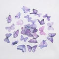 Dettaglio di adesivi traslucidi con farfalle viola per scrapbooking fai-da-te e regali - Farfalla Viola