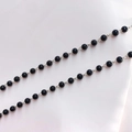 3-5mm black bead chain with silver metal links for DIY jewelry and necklaces - Artificial Pearl Chain-Bright Silver-8mm