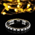 Eternity-Ring aus S925 Sterlingsilber mit einem vollen Kreis aus Zirkonia-Steinen - Größe 5 / S925 Schwarz-Weiß-Stil (R1090AC) / Schwarz & Weiß