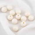 12mm cremeweiße runde Acrylperlen mit Mittelloch für DIY-Schmuckherstellung - Hellweiß-12mm