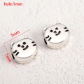 Vintage silver cat head beads with 1mm hole and 7mm size for DIY jewelry making - Cat Spacer Bead / 10 Pieces Pack / Antique Silver