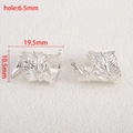 Silver feather charm for DIY jewelry with detailed texture and 6.5mm large hole - Feather Large Hole Spacer / 10 Pieces Pack / Silver