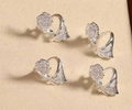 Accessori gioielli rose in lega d'argento set da 4 per collane fai da te fatte a mano - Anello distanziatore rosa