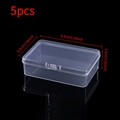Juego de 5 cajas de almacenamiento de plástico PP transparente con dimensiones y cierre hebilla - Mini Caja Cuadrada (LBZ1234) / 5 Piezas / 9,5 * 6,5 * 2,5 cm