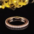 Luxuriöser Eternity-Ring in Roségold mit durchgehendem Besatz aus Cubic Zirkonia Steinen - 5 / Schlanker Reihen-Stil (R1090A) / Roségold