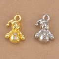 Christmas snowman alloy pendants in gold and silver finish with rhinestone accents - Snowman Style / Silver