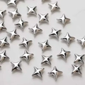 Perline a stella fai-da-te in finitura argento lucido per bracciali e collane eleganti - Distanziatore stella a quattro punte