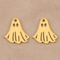 Goldene Geister-Anhänger aus Edelstahl für DIY Halloween-Schmuck und Armbänder - Hohler Geist Stil / Stahlfarben