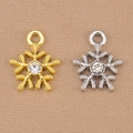 Snowflake alloy pendant charms with rhinestones in gold and silver for DIY jewelry - Snowflake Style / Silver