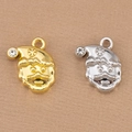 Christmas Santa Claus alloy charms with rhinestones in gold and silver finish - Santa Claus Style / Silver