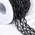 DIY black stainless steel oval link chain spool for jewelry making accessories - 6.5mm Square Box Chain