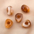 Irregular acrylic beads with amber marble texture and large holes for DIY jewelry - Triangular Beads / 10 Pieces/Pack (15.8x12.8mm) / Amber