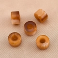 Fünf bernsteinbraune Acrylperlen mit Marmortexter und großem Loch für DIY-Schmuck - Fassperlen / 10 Stück/Packung (11.3x7.8mm) / Bernstein
