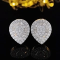 Eleganti orecchini a goccia in argento con scintillanti zirconi per donne raffinate - A forma di goccia / Argento