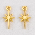 Golden North Star alloy charms for DIY necklaces and handmade jewelry making - Hexagram-8x15.5