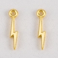 Golden lightning bolt alloy charms for DIY jewelry making pendants for necklaces and earrings - Lightning-3.5x15.5