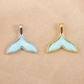 Colgantes cola de ballena en esmalte azul plata y oro para creación de joyas - Cola de Sirena Azul Claro (Tono Plata)