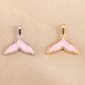 Colgantes de cola de sirena rosa en aleación para creación de joyas y collares - Cola de Sirena Rosa (Tono Plata)