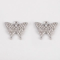 Vintage silver butterfly charm pendants set with sparkling crystals for jewelry DIY - Butterfly - 17x20 (5 Pieces/pack)