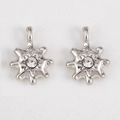 Silver star earrings with centered zircon stone on white textured background - Hexagram - White - 13x18 (5 Pieces/pack)