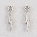 Pair of polished silver alloy lightning bolt charms for DIY jewelry making - Lightning Bolt - 3.5 X 15.5 (5 Per Pack)