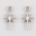 Bright silver north star alloy charm set for DIY jewelry necklaces and bracelets - Hexagram - 8 X 15.5 (5 Pieces/pack)