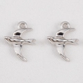Polished silver alloy swallow bird charms for DIY necklace and jewelry making - Swallow - 11.5 X 15 (5 Pieces/pack)