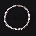Silver bracelet featuring marquise-cut marquise stones in a polished metal setting - Large Size (18cm)