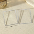 Minimalist silver geometric square hoop earrings with large 8cm frame in 45-degree view - Silver