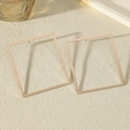 Minimalist oversized gold square hoop earrings with geometric metal frame design - Gold