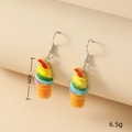 Close-up of rainbow ice cream cone drop earrings measuring 3cm and weighing 6.5g - Ice Cream (WEH1654)