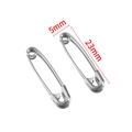 Set of two silver stainless steel safety pins measuring 23mm by 5mm for DIY sewing - Small Style (23x5mm)