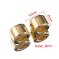 Golden cylindrical 6mm CCB spacer beads with 3mm hole for DIY jewelry making - 6*4mm (50 Pieces/Pack) / KC Gold