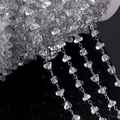 Macro van kristallen kralenketting met zilveren metalen schakels voor DIY haaraccessoires - 0,5 Meter/Pak / Driehoek Kristal Koperen Ketting - Wit K