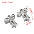 Silver bow-knot CCB pendant charm for DIY jewelry making 16mm x 13mm with 2mm hole - Bow Style / Silver