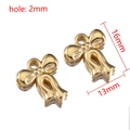 Polished gold bow-knot CCB pendant charm for DIY jewelry making 16x13mm size - Bow Style / Gold