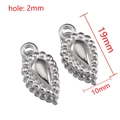 Silver pear-shaped CCB charm 19x10mm with 2mm hole for DIY necklace and jewelry making - Water Drop Style / Silver