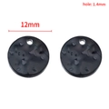 12mm Black textured stainless steel hammered round charm pendant with hole for DIY jewelry - 12mm / Black