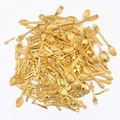 DIY vintage alloy pendants in bright gold finish featuring mini cutlery spoon fork designs - 50g Pack / Gold